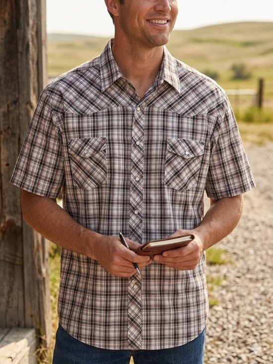 Wrangler Other - Wrangler Western Fashion Plaid Snap‎ Shirt 3XL